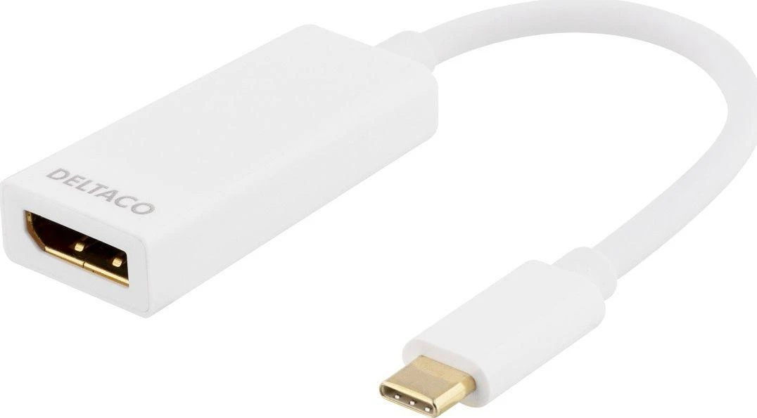 Deltaco USB-C į DisplayPort adapteris balto korpuso