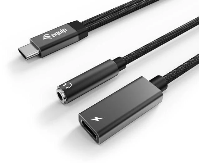 Adapteris USB Equip USB-C-> 3-Pin 3.5mm St/Bu DAC 0.12m juoda (133470)