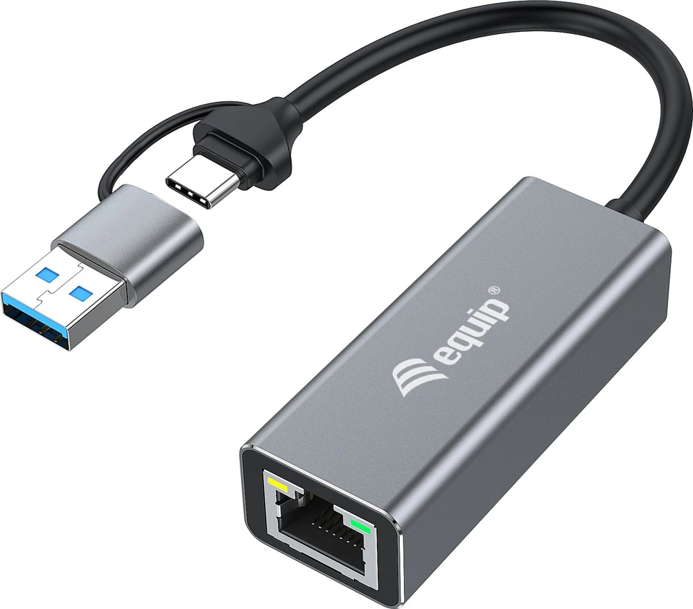Adapteris USB Equip USB-C - RJ-45 Pilka (133495)