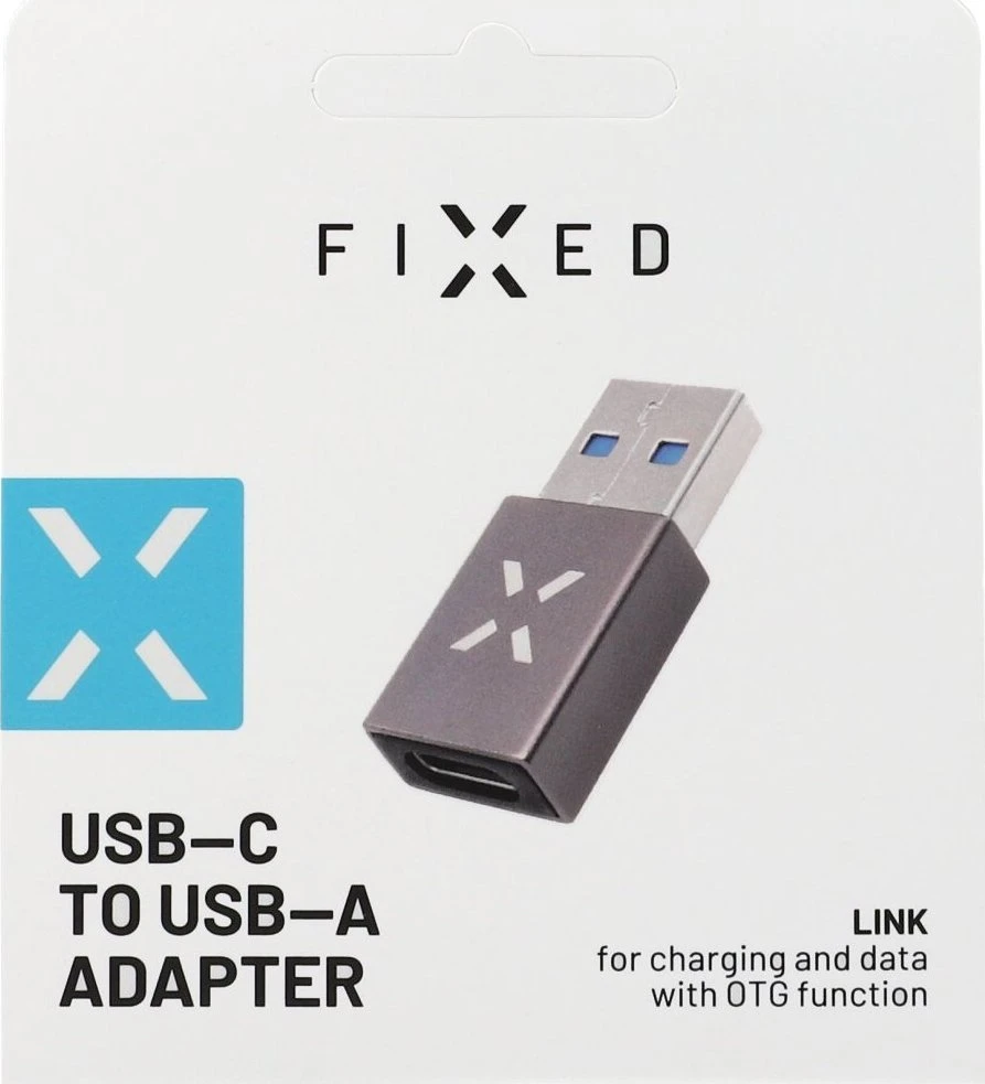 Fixed USB-C į USB-A adapteris, pilkas