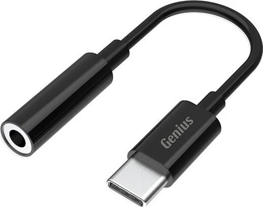 USB/garso adapteris, USB C (M) - Jack (3,5 mm) F, stereo, juodas, Genius ACC-C100
