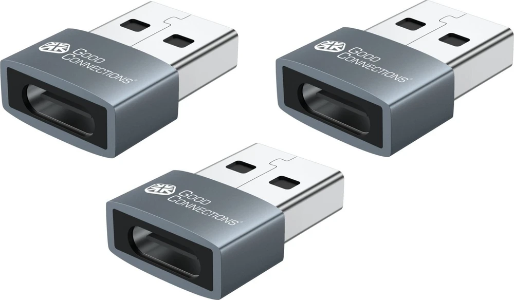 Adapteris USB Good Connections USB-A - USB-C Pilka (USB-AD203-3)