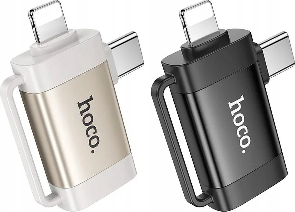 Adapteris OTG 2in1 USB C / Lightning to USB A Hoco UA31F juodas
