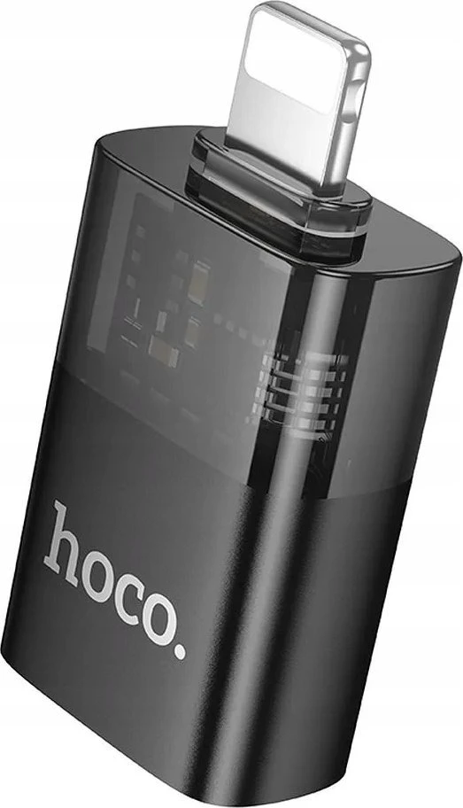 Adapteris OTG Lightning to USB A Hoco UA36 juodas transparent