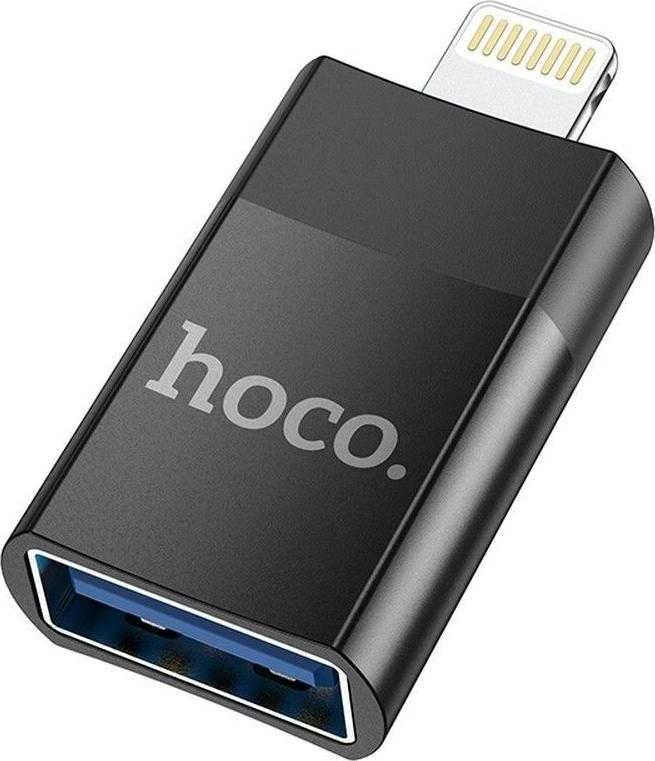 Adapteris Hoco UA17 Lightning to USB-A juodas