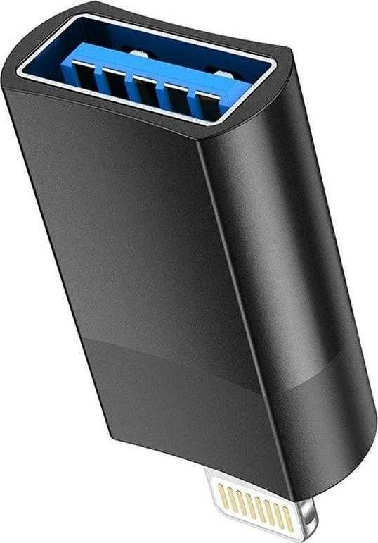 Adapteris Hoco UA17 Lightning to USB-A juodas