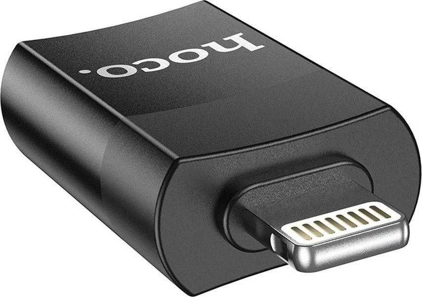 Adapteris Hoco UA17 Lightning to USB-A juodas