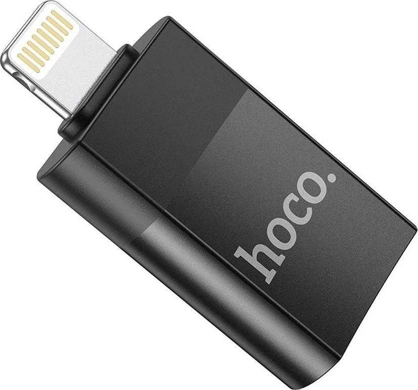Adapteris Hoco UA17 Lightning to USB-A juodas