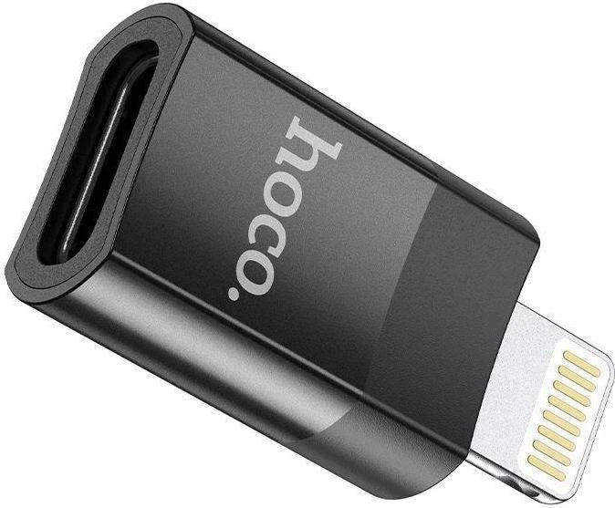 Adapteris Hoco UA17 Lightning to Type-C juodas
