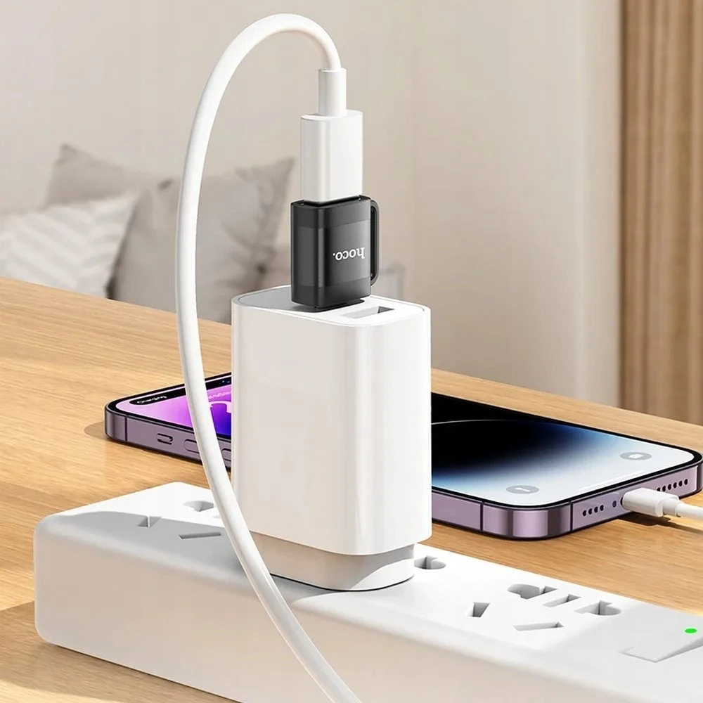 Adapteris OTG USB C to USB A Hoco 3A UA31C juodas