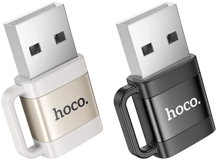 Adapteris OTG USB A to USB C Hoco 3A UA31D juodas