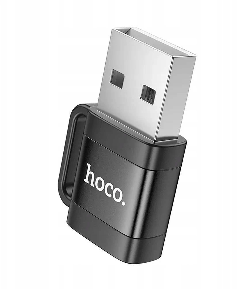 Adapteris OTG USB A to USB C Hoco 3A UA31D juodas