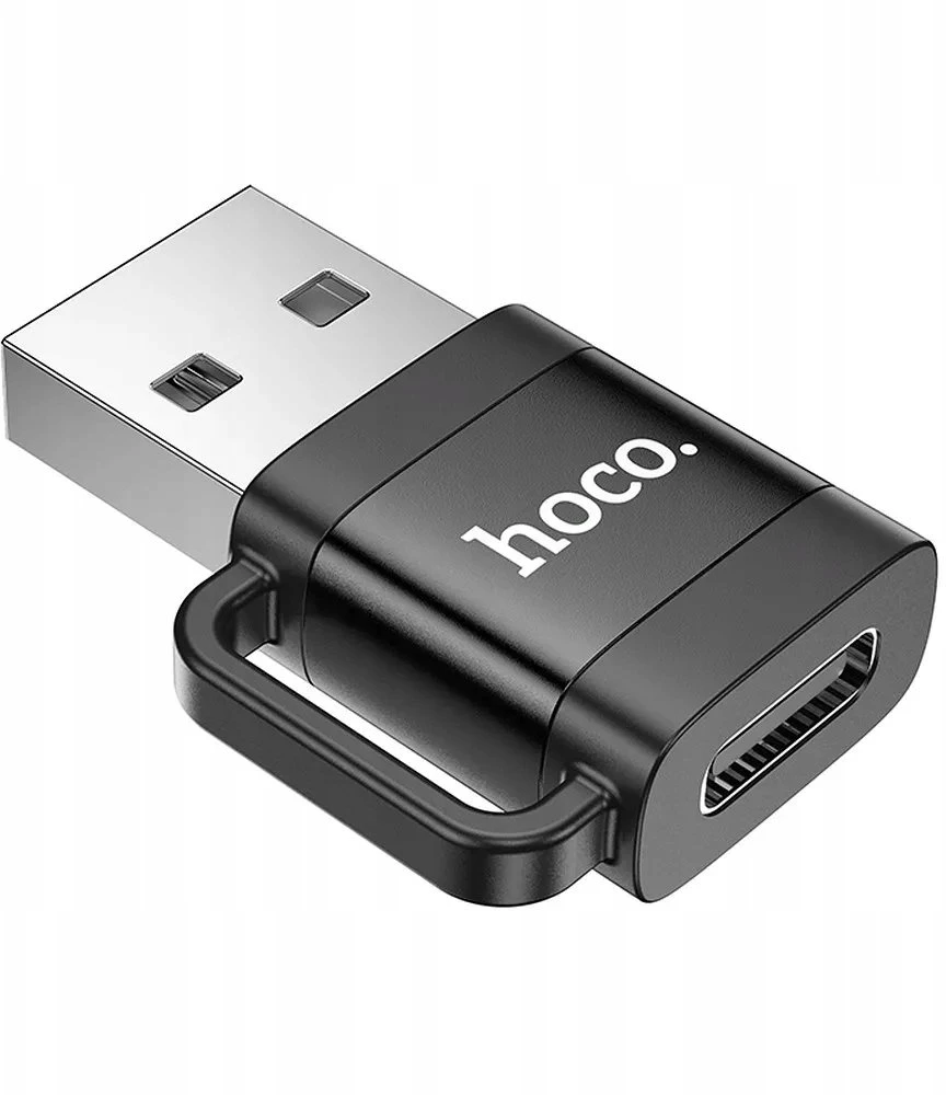 Adapteris OTG USB A to USB C Hoco 3A UA31D juodas