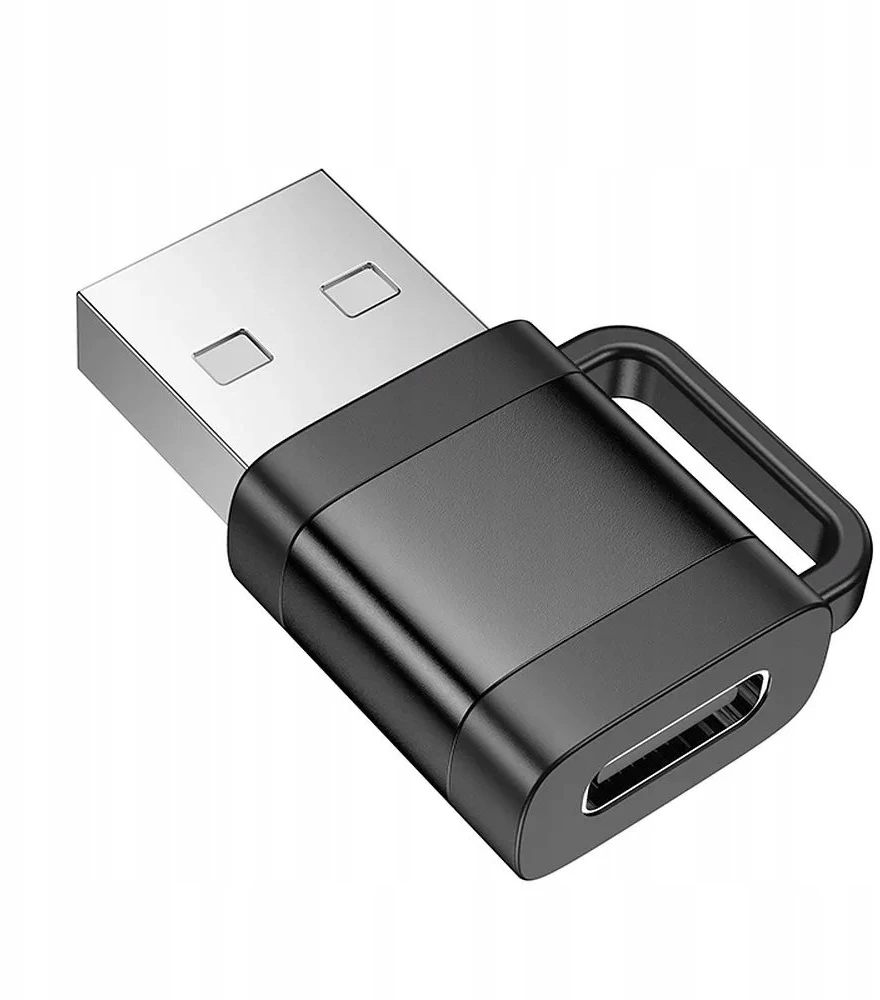 Adapteris OTG USB A to USB C Hoco 3A UA31D juodas