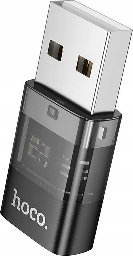 Adapteris USB A to USB C Hoco UA36C transparent juodas