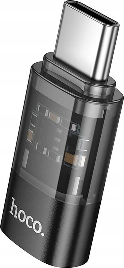 Adapteris USB C to Lightning Hoco UA36D transparent juodas
