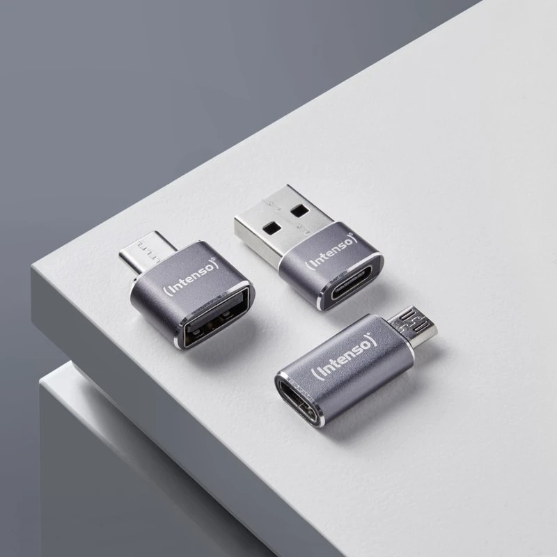Adapteris USB Intenso 7600913 USB-A - USB-C | USB-C - MicroUSB Sidabrinė (7600913)