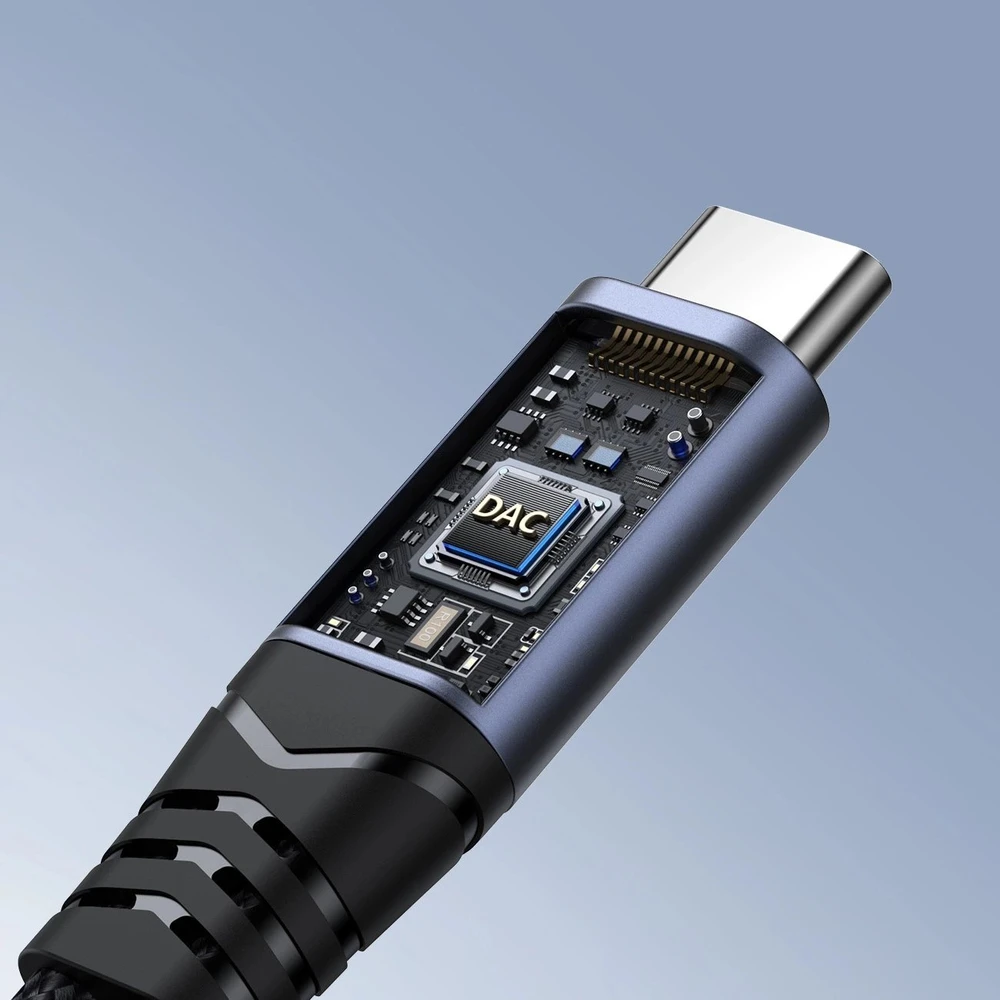 Du viename garso adapteris Joyroom SY-C02 Type-C iki 3.5 mm + Type-C (juodas)