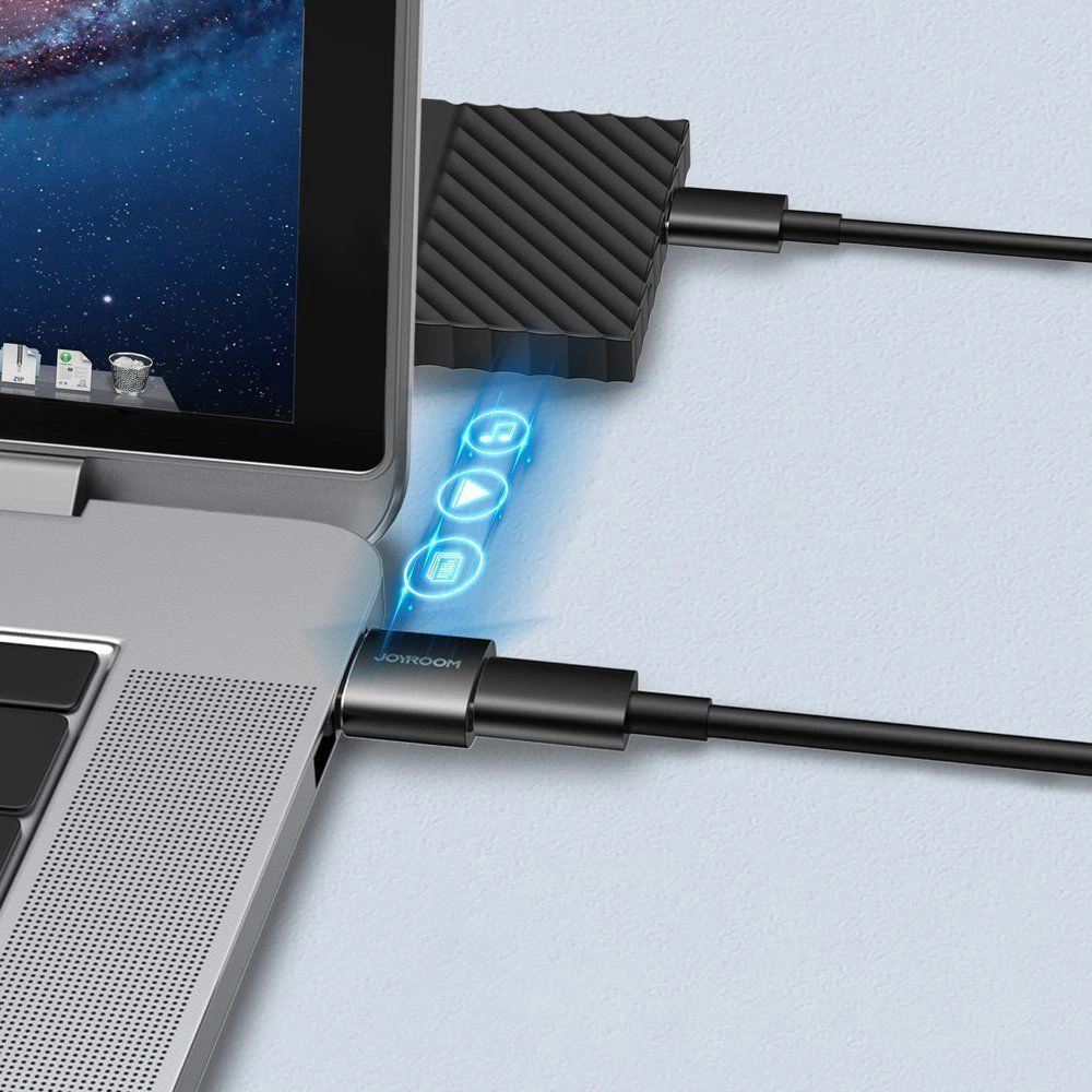 C tipo USB vyriškas-moteriškas adapteris (2 vnt.) Joyroom S-H152 (juodas)