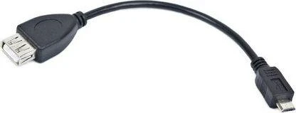 LANBERG usb micro-B M USB-A F 2.0 cable 0.15m OTG juodas