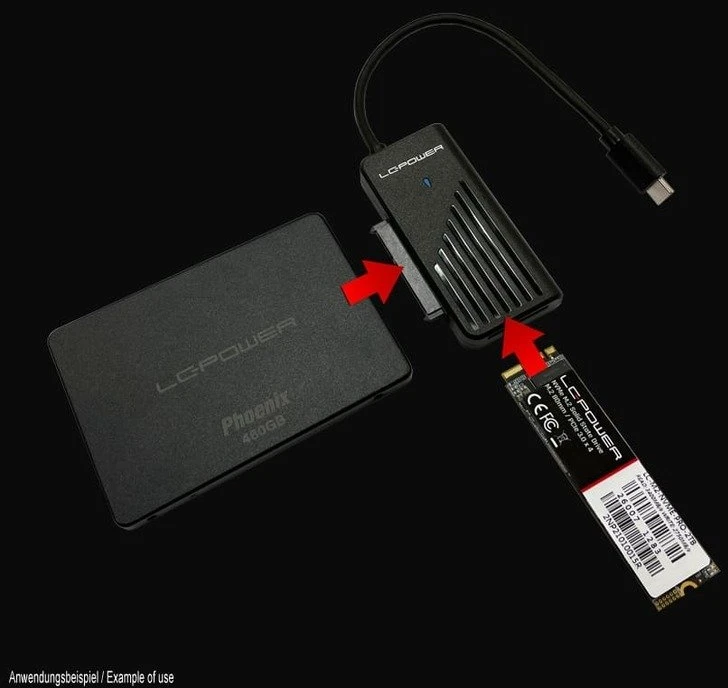 Doko stotelė LC-Power Adapteris LC-ADA-USB-SATA-NVMe