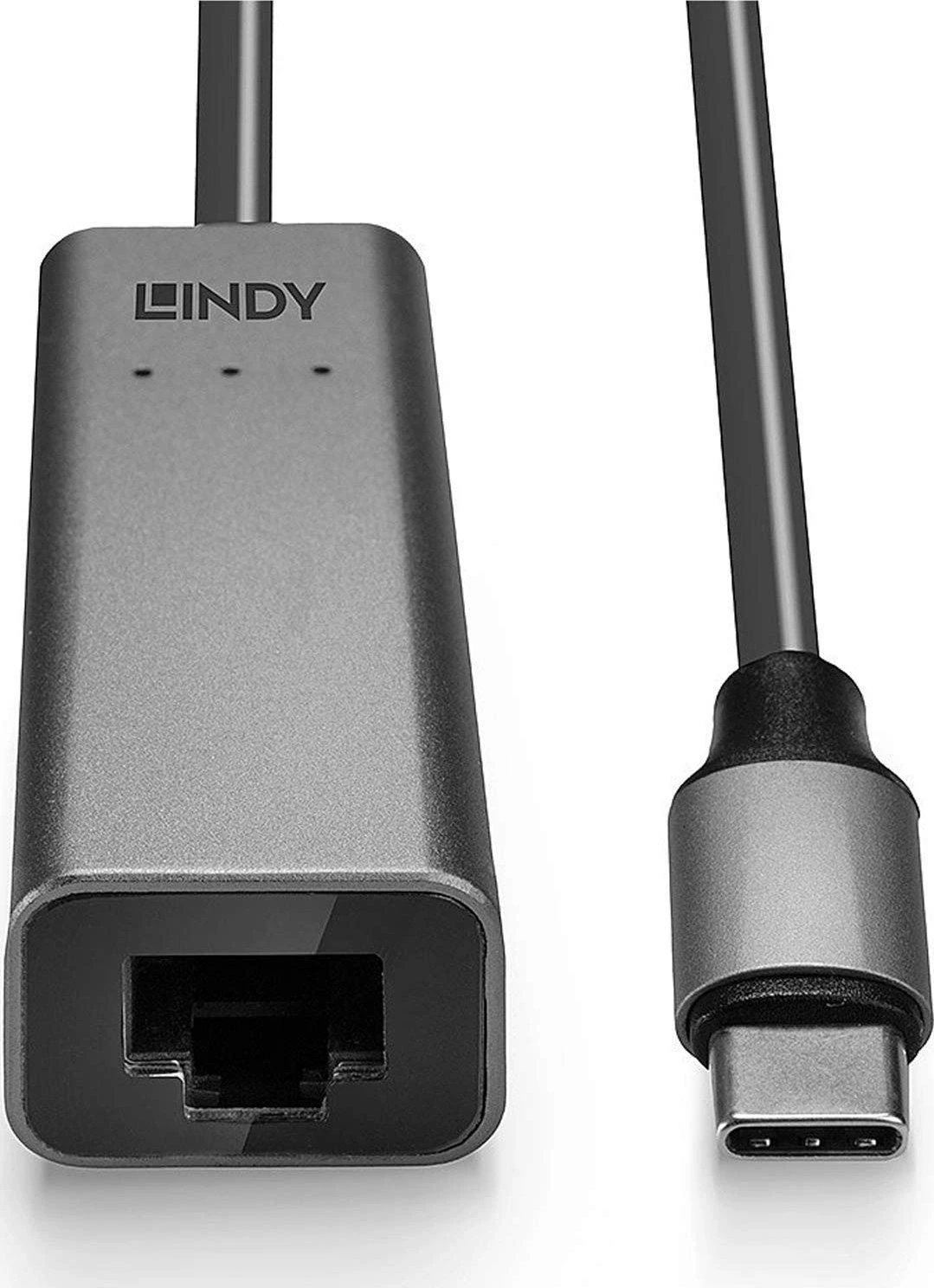 Tinklo Adapteris - LINDY USB 3.2 Type C į 2.5G Ethernet Konverteris, 5 Gbps, Sidabrinis