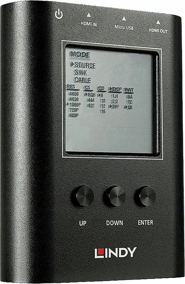 LINDY HDMI signalo analizatorius su LCD ekranu