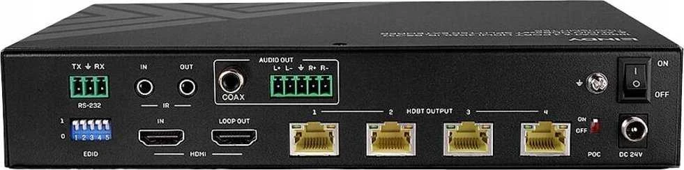 HDBaseT Skirstytuvas - LINDY Cat.6 HDMI 4K60 HDBaseT Skirstytuvas 4 Prievadai su PoC 100 m