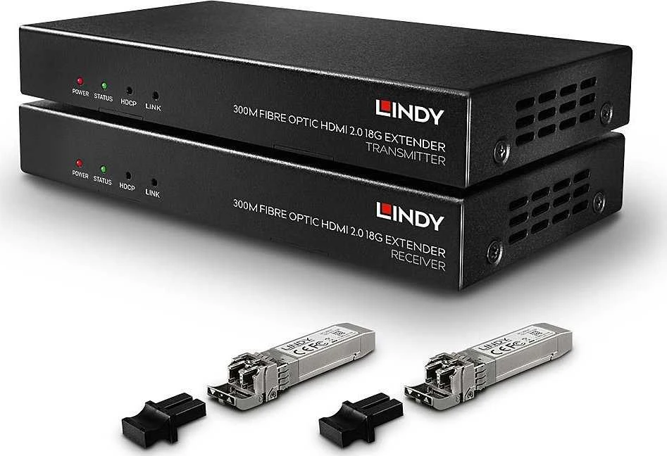 HDMI Ilgintuvas - LINDY 300m/1000m Šviesolaidinis HDMI 4K60, IR, RS232, Garsui