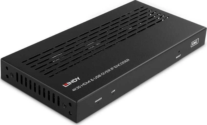 AV kodavimo įrenginys - LINDY 4K30 HDMI ir USB per IP sistemą, 4K@30Hz PoE RS-232