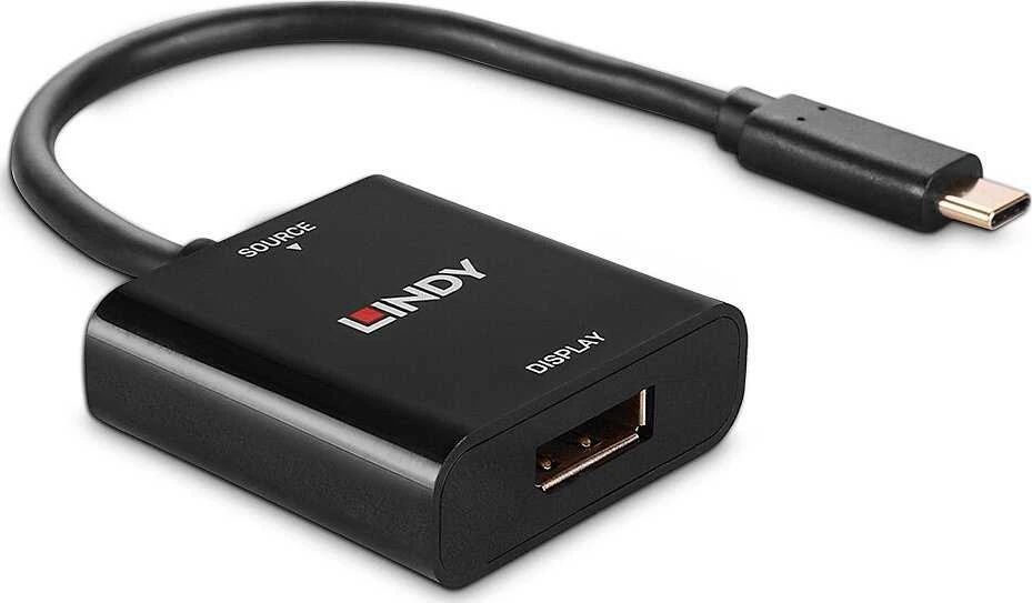 Adapteris - LINDY USB Type C į DisplayPort 4k144 Konverteris, Juodas