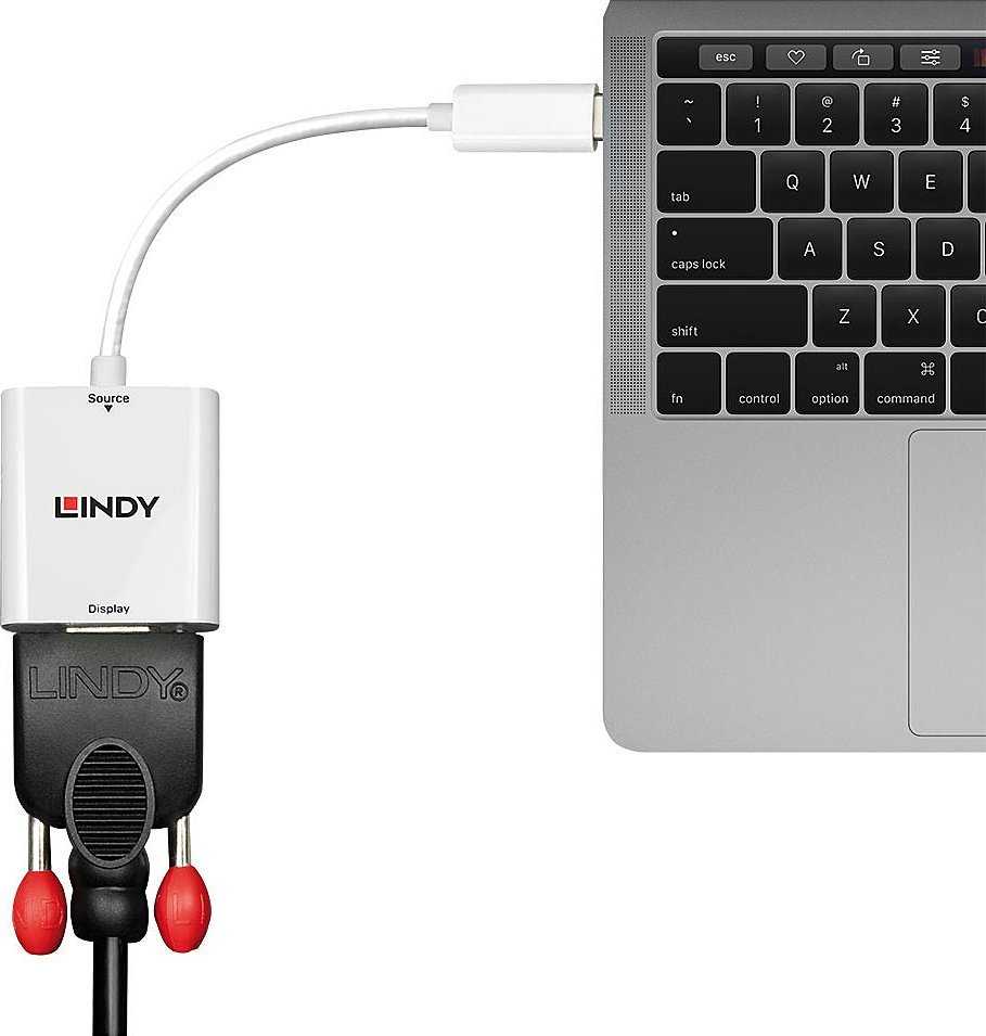 Adapteris - LINDY USB Type C į VGA Konverteris, Baltas