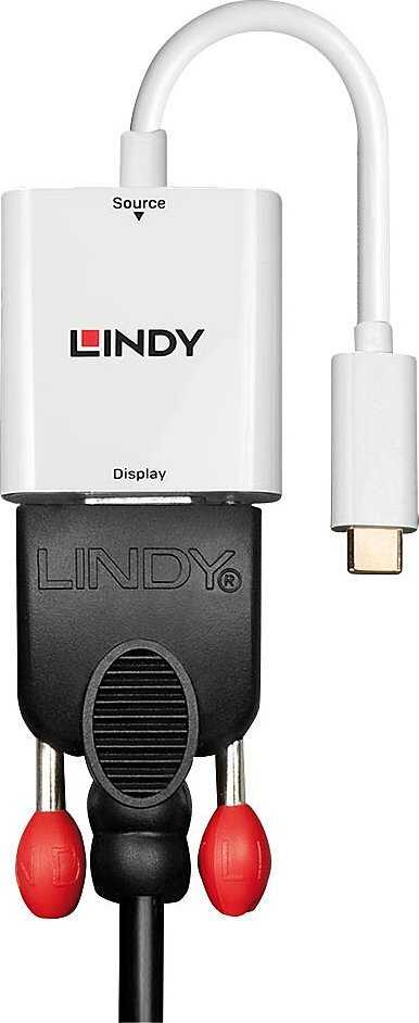 Adapteris - LINDY USB Type C į VGA Konverteris, Baltas
