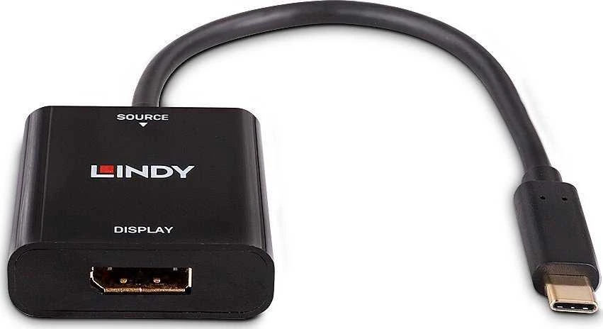 Adapteris - LINDY USB Type C į DisplayPort 4k144 Konverteris, Juodas