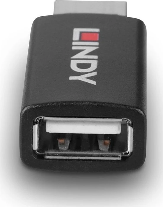 USB Adapteris - LINDY USB 2.0 Type A į A Duomenų Blokatorius, M/F, Juodas