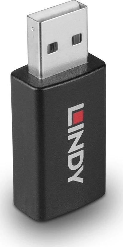 USB Adapteris - LINDY USB 2.0 Type A į A Duomenų Blokatorius, M/F, Juodas