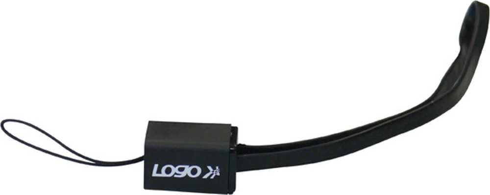 Logo USB kabelis (2.0), USB A M - microUSB (M), 0.3m, juoda, blister, smycz na nadgarstek, EOL