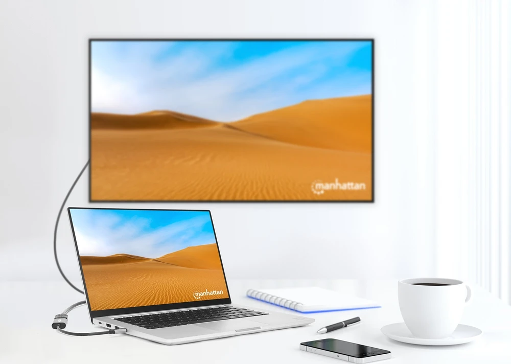 Adapteris USB Manhattan 153973 USB-C - HDMI Sidabrinė (153973)