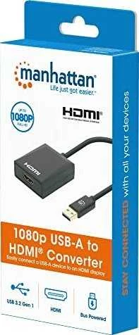 Adapteris USB Manhattan USB-A - HDMI Juodas (153690)
