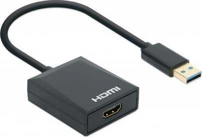 Adapteris USB Manhattan USB-A - HDMI Juodas (153690)