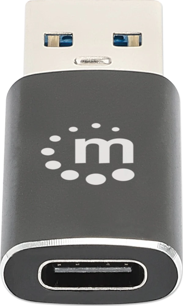 Adapteris USB Manhattan USB-A - USB-C Juodas (153980)