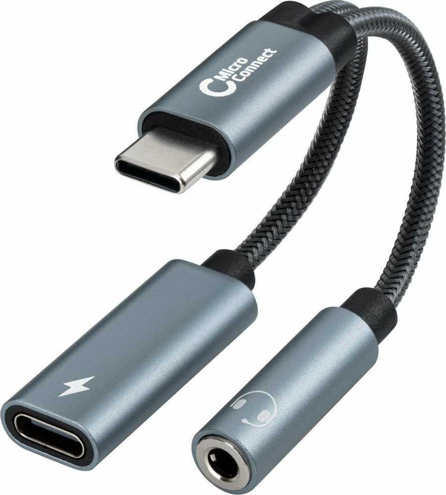Adapteris USB MicroConnect MC-USBC-AUDIOCF USB-C - USB-C Sidabrinė (MC-USBC-AUDIOCF)