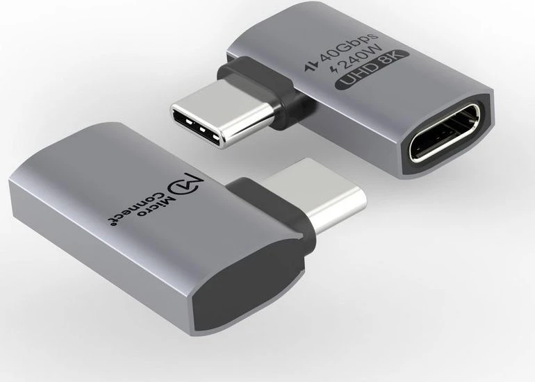 Adapteris USB MicroConnect USB-C - USB-C Sidabrinė (Premium USB4 Gen 3x2 USB-C)