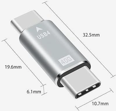 Adapteris USB MicroConnect USB-C - USB-C Sidabrinė (Premium USB4 Gen 3x2 USB-C)