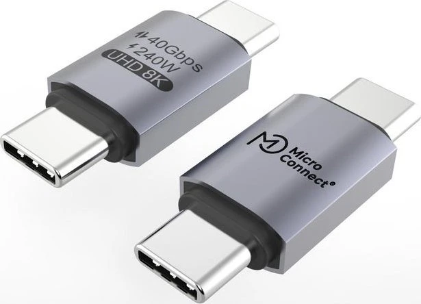 Adapteris USB MicroConnect USB-C - USB-C Sidabrinė (Premium USB4 Gen 3x2 USB-C)