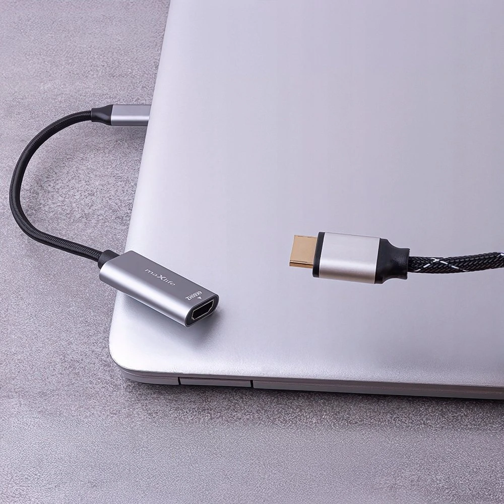 Maxlife adapter MXHC-01 HDMI - USB-C 4K 60HZ juodas