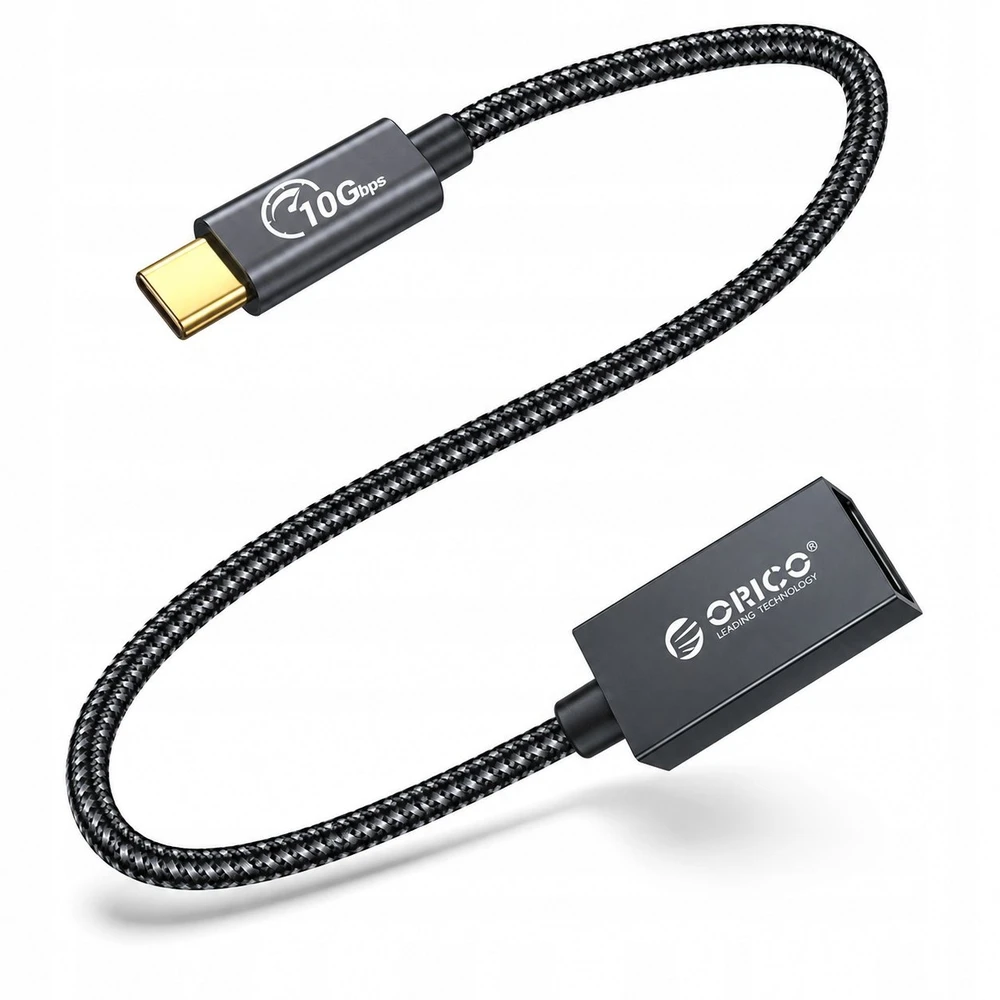 Orico CAF31 USB-C - USB-A 3.1 Gen 2 10Gbps 1m OTG adapter - juodas