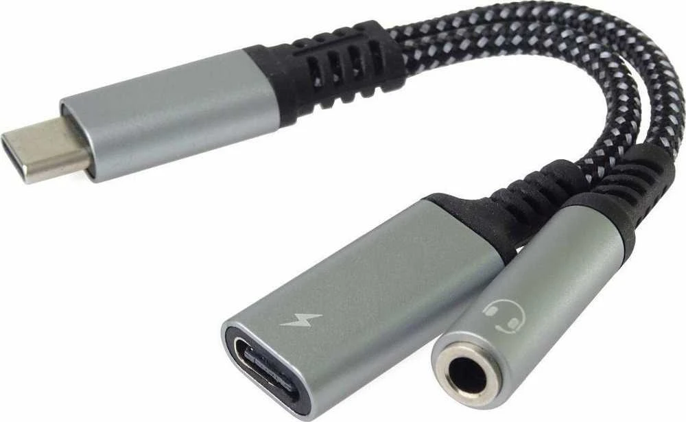 USB-C į 3,5 mm adapteris su įkrovimo jungtimi