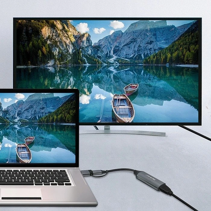 Qoltec vaizdo įrašymo plokštė USB-C USB-A HDMI 4K 30Hz aliuminis