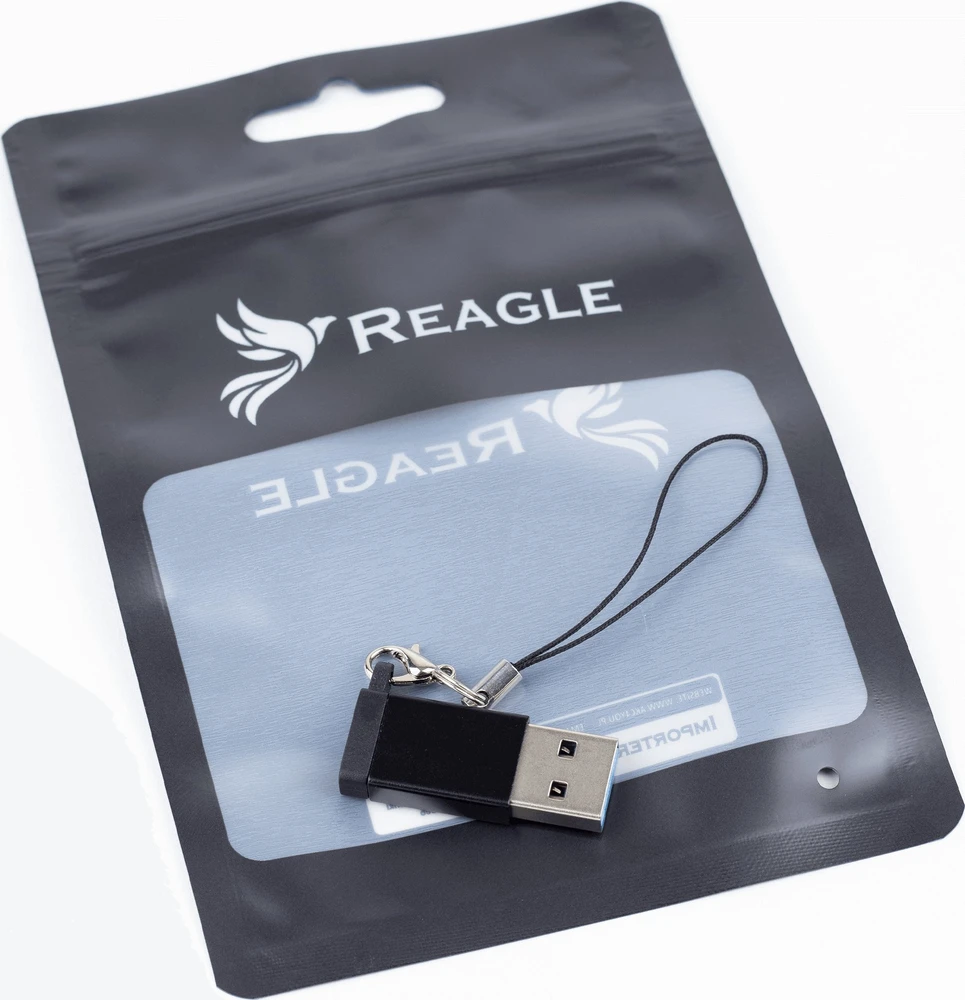 Adapteris USB Reagle USB-A - USB-C juodas